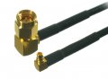 CA100 Pigtail Antenna Cable, SMA Right Angle Plug-Male to MMCX Right Angle Plug-Male, 4 Inch (10.16 cm) 