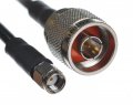 CA195 Black Antenna Cable, N Plug-Male to RP-SMA Plug-Male, 1 Foot (30.48 cm)