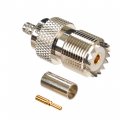 UHF Jack-Female or SO-239 Crimp Connector for Cable Types: AIR802 CA195, RG58/141/142, Times Microwave LMR195, Belden 8240/8219