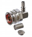 N Plug-Male Right Angle Crimp Connector for AIR802 CA240, Times Microwave LMR240, RG8X and Equivalent Size Cables