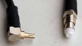 CA195 Black Antenna Cable, CRC9 (Huawei) Right Angle Plug-Male to FME Jack-Female, 2 Feet (60.96 cm) 