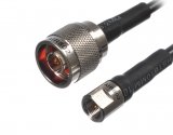 CA195 Black Antenna Cable, FME Plug-Male  to N Plug-Male, 1 Foot (30.48 cm)