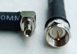 CA195 Black Antenna Cable, F Plug-Male to TS-9 Plug-Male Right Angle, 2 Feet (60.96 cm) 