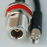 CA195 Black Antenna Cable, N Jack-Female Bulkhead to SMA Plug-Male, 20 Feet (6.09 m) 