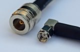 CA195 Black Antenna Cable, N Jack-Female to RP-SMA Plug-Male Right Angle, 1 Foot (30.48 cm)