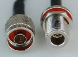 CA195 Black Antenna Cable, N Plug-Male to N Jack-Female Bulkhead, 20 Feet (6.09 m)  