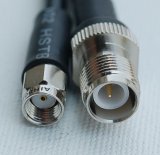 CA195 Black Antenna Cable, RP-SMA Plug-Male to RP-TNC Jack-Female, 1 Foot (30.48 cm)