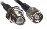 CA195 Black Antenna Cable, RP-TNC Plug-Male to RP-TNC Jack-Female Bulkhead, 4 Feet (1.22 Meters)