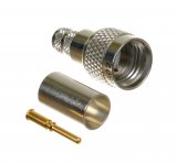 Mini-UHF Plug-Male Crimp Connector for Cable Types: AIR802 CA240, Times Microwave LMR240, RG8X, Belden 9258 and Equivalent Size Cables