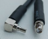 CA195 Black Antenna Cable, CRC9 (Huawei) Right Angle Plug-Male to SMA Jack-Female, 1 Foot (30.48 cm)