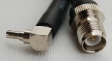 CA195 Black Antenna Cable, CRC9 Huawei Right Angle Plug-Male to RP-TNC Jack-Female, 6 Feet (1.83 m)