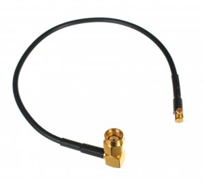 CA100 Pigtail Antenna Cable, RP-SMA Plug-Male Right Angle to MMCX Plug-Male Right Angle, 12 Inches (30.4 cm)