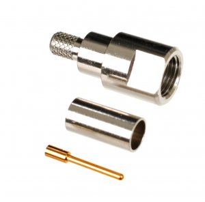 FME Plug / Male Crimp Connector for Cable Types: RG58, AIR802 CA195, Times Microwave's LMR195, Belden 8240/8219