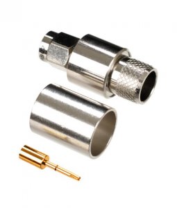 Reverse-Polarity SMA-Plug Crimp Connector for Cable Types: RG8, AIR802 CA400, Times Microwave's LMR400, Belden 9913, Belden 7810