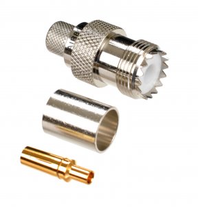 UHF Jack-Female or SO-239 Coaxial Crimp Connector for AIR802 CA400 or Times Microwave LMR-400 Cable