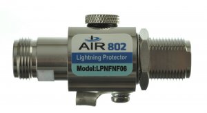 Coaxial 50 Ohm Lightning or Surge Protector With N Jack-Female Bulkhead to N Jack-Female Connectors with Tri-Metal Albaloy Plating 