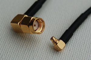 CA100 Pigtail Antenna Cable, RP-SMA Plug-Male Right Angle to MMCX Plug-Male Right Angle, 8 Inches (20.3 cm)