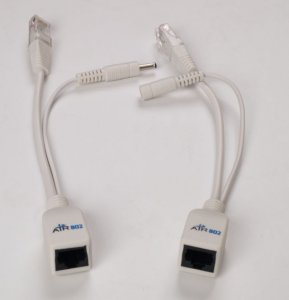 Passive Power-over-Ethernet (PoE) Injector - Splitter Mid-Span Kit with 3.5 mm x 1.35 mm Size DC Connectors